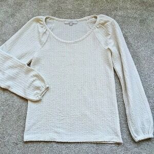 Loft Peasant Boho Top Crepe XS Long Sleeve